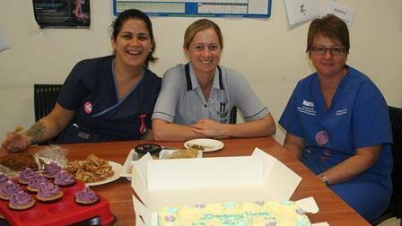 Let them eat cake! Mount Isa Emergency Department nurses enjoy a well-deserved tea break.