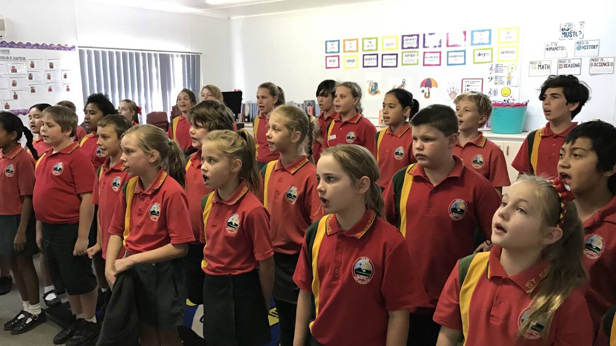 Senior Singing Choir St Kieran's Catholic School rehearses in the lead-up to eisteddfod. Photo: supplied