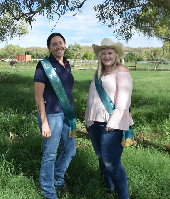 QUEEN'S LAND: Prospective 2017 Rodeo Queens Caitlynd Gardner (21) and Alison Gibbs (20) are fundraising for Bush Kids and Ronald McDonald House (North QLD), respectively. Photo: Esther MacIntyre