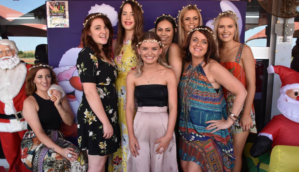 ON HOLIDAY: Staff from Capricorn Hair Studio, Mount Isa, celebrate Christmas at Mount Isa Race Club. Photo: Esther MacIntyre