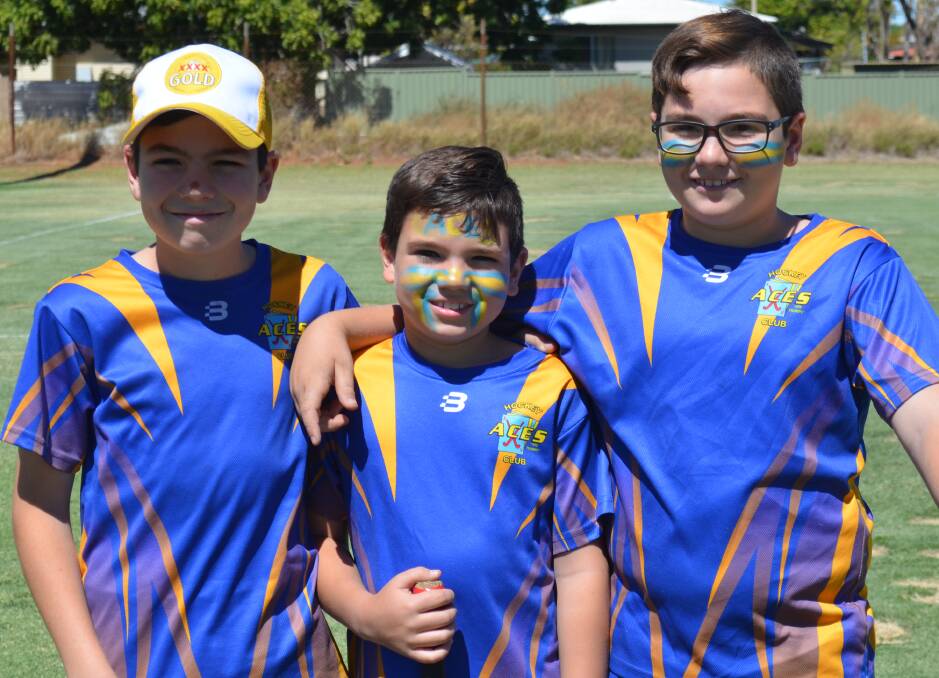 HOCKEY KIDS: Enthusiasm was high as kids dressed up for Mount Isa Hockey Association's Junior grand finals at Sports Parade. Photo: Joslyn Murphy
