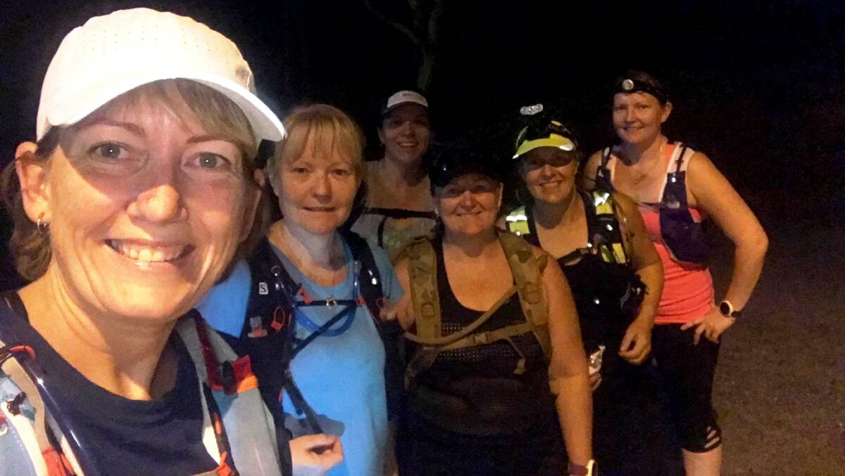 FOLLOW THE LEADER: Trail walkers training for Ultra Trail Australia and Oxfam Trailwalker 2018; Alice Moncrieff, Vanessa Denham, Lauren Cameron, Annette Dwyer, Vicki Nicholson, Bec Greaves. Photo: Alice Moncrieff.