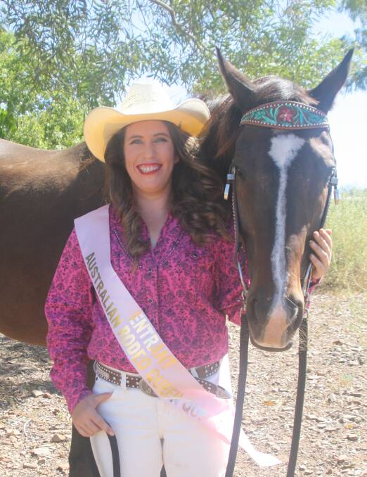 QUEEN QUEST: English-born Mount Isa lass Lizi Gildea is entering the prestigious Australian Rodeo Queen Quest with her much-loved horse, Trouble. Photo: Esther MacIntyre