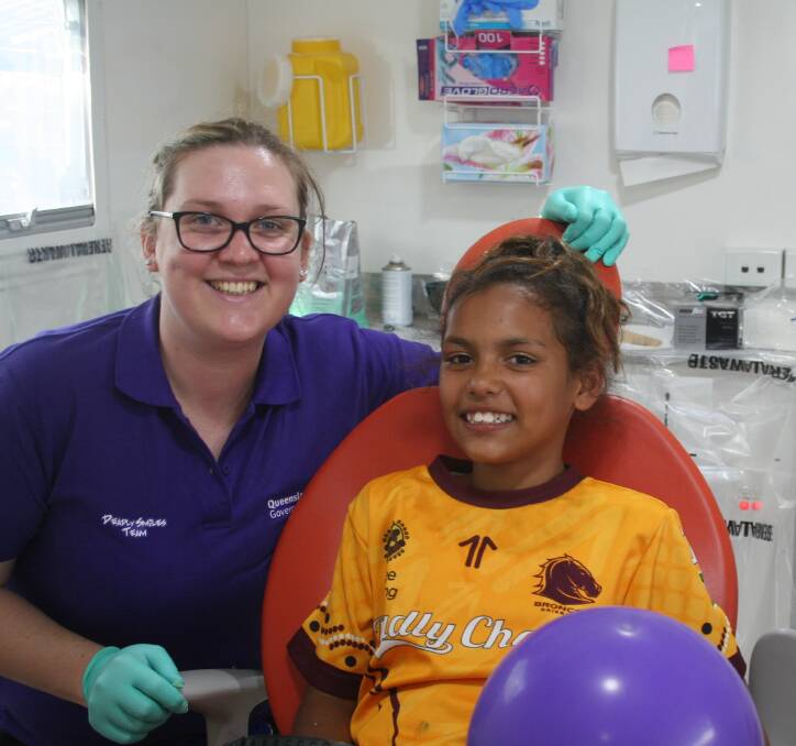 Alison Walker, Dentist, with Ceara Doomadgee. Photo: supplied