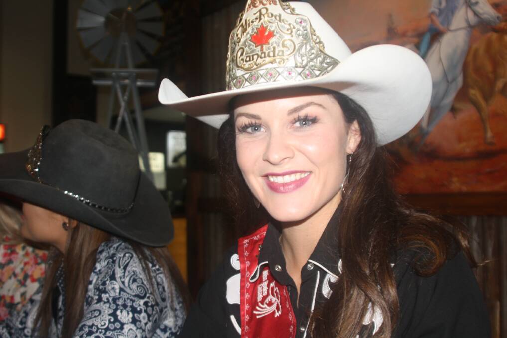 O CANADA: Ali Mullen, Miss Rodeo Canada 2017, visited Outback at Isa on Monday for photos and autographs, during her tour of Australia's Rodeo capital. Photo: Esther MacIntyre 