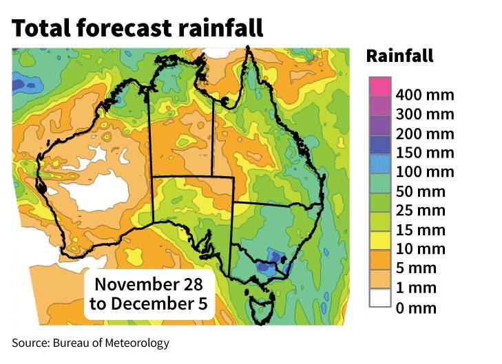 Record-breaking heat to give way to 200mm downpours in NSW, Victoria