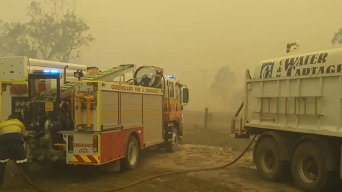 Firefighters stationed at Deepwater National Park in Central Queensland. Photo: Leslie Cullen