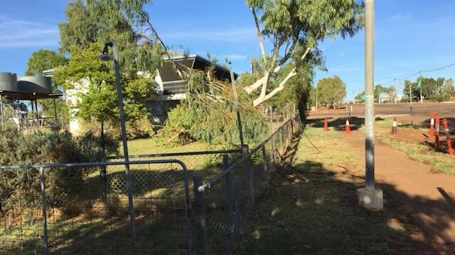 Clean up at Boulia after severe weather