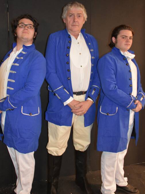 SAILORS: Nathaniel McCrindle (Captain Harville),Rob Addington (Admiral Croft) and Bryan Heuir (Captain Wentworth). 