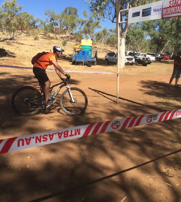 FINISHING LINE: Competitors crossed the line in the Fountain Springs MTB Classic. Photo: Supplied