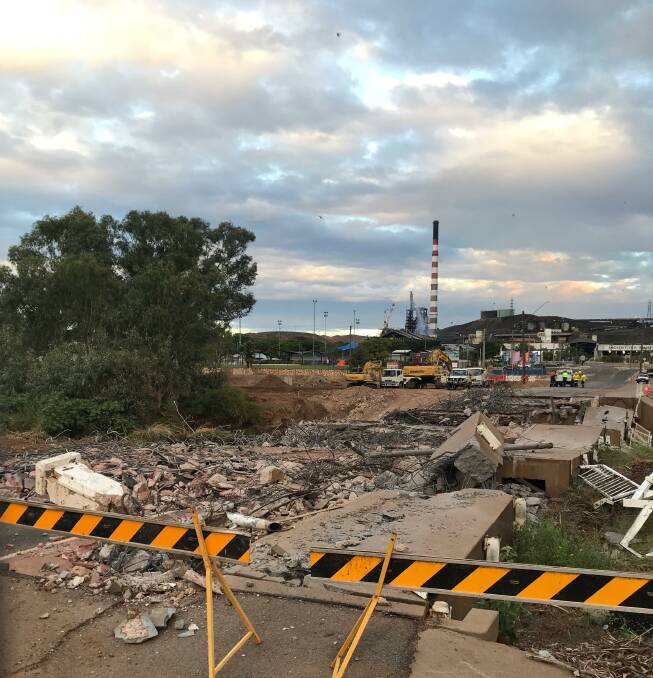 ICONIC BRIDGE: The Isa St bridge, fondly known as the small bridge was demolished on schedule with a planned new bridge being built. Photo: Naomi Kokkinos