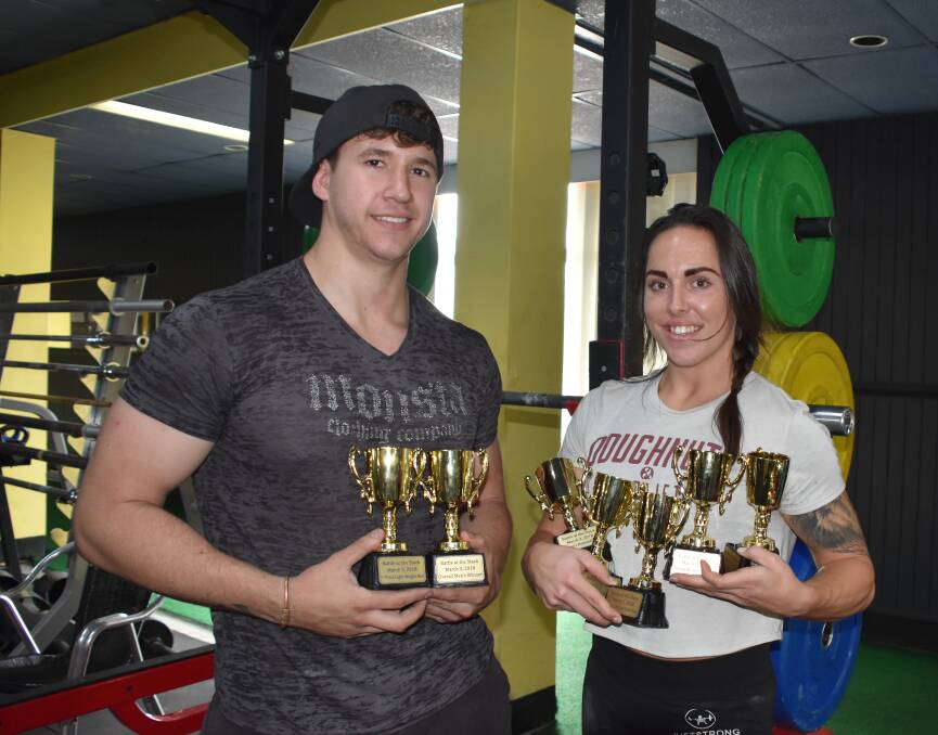 WINNERS: William Harvey and Melanie West won their divisions at the powerlifting event on Saturday. Photo: Melissa North