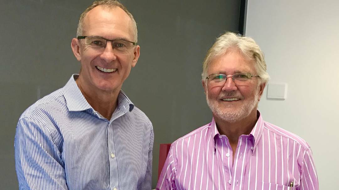 CuDeco's Mark Gregory and chairman Peter Hutchison. Photo: Contributed.