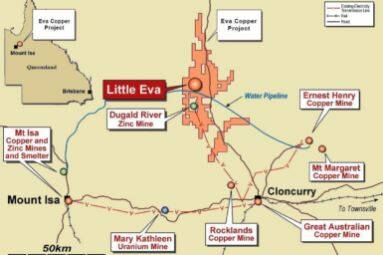 LITTLE EVA: The location of Little Eva mine in the Mount Isa region, Queensland.