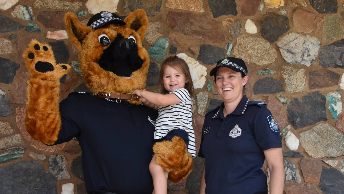 HIGH FIVE: Kayleigh Flanagan was excited about meeting PD Sarge. Photo: Supplied