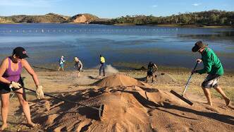 LAKE MOONDARRA: The North West Canoe Club and the Isa Rats worked to make the waters edge more user friendly. Photo: Supplied