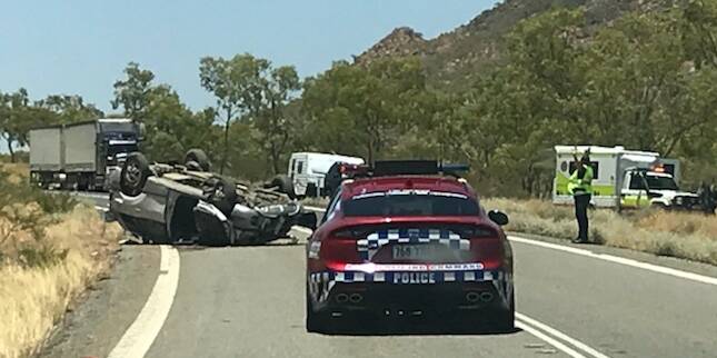 Single vehicle roll over on the Barkly Highway.