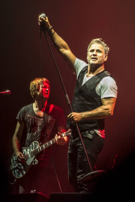 Jon Stevens belts out his songs on stage. Photo: Supplied