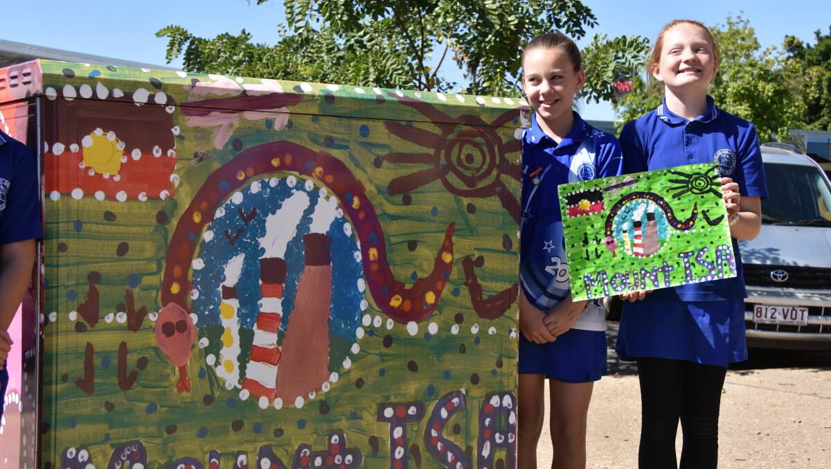 The NBN node next to the Mount Isa City Library unveiled artwork from budding Happy Valley students.