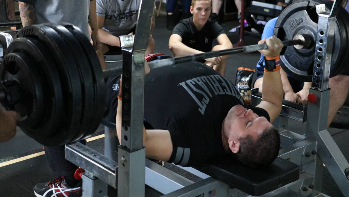 2017 COMPETITION: Powerlifter and event organiser, Scott Jones, won the men's bench press by pressing 170kg. Photos: Supplied