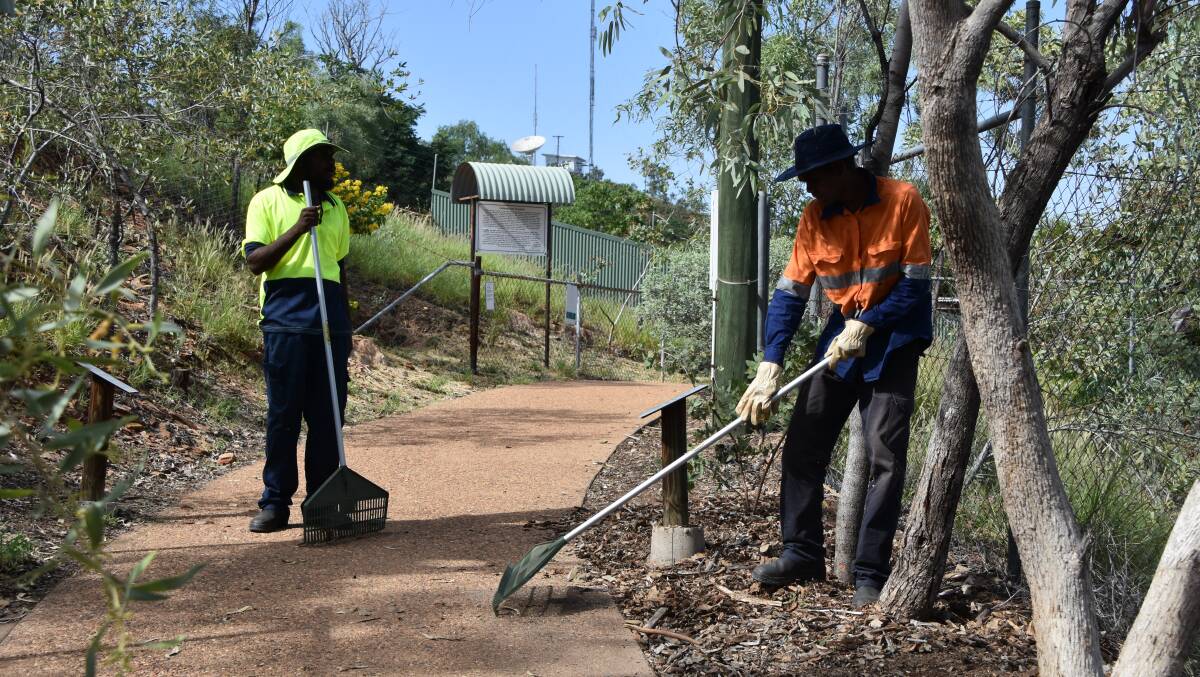 WORK FOR THE DOLE: Rainbow Gateway Job Active program is well underway at the Underground Museum in Mount Isa. Photo: Melissa North