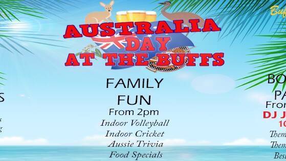 AUSSIE AUSSIE AUSSIE: The Buffs Club have a full day of activities for all ages.