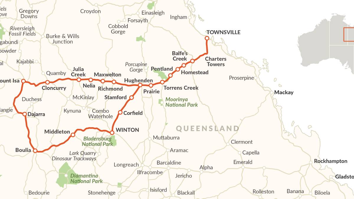 ROAD MAP: Townsville to Winton