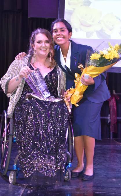LAST YEAR: Kristee Shepherd congratulated Young Woman of Achievement, Vidhusha Lakshman.