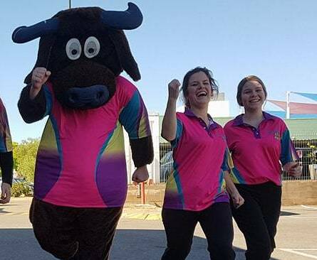 MASCOT: Big Buff will be ready with his throwing arm to colour the spectators and participants. Photo: Melissa North