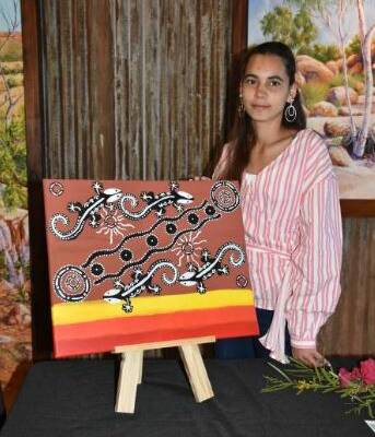 YOUTH ARTWORK: Rachel Jackson's painting was one of five others displayed at the NAIDOC Youth Art Exhibition last year. Photo: Melissa North