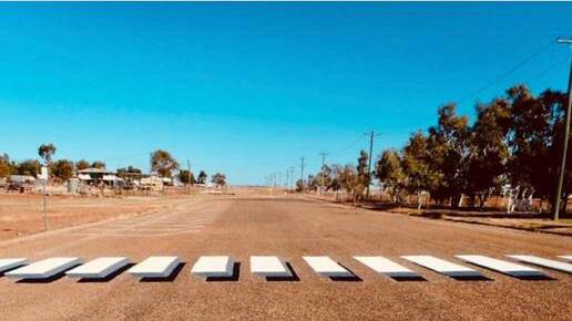 INNOVATION: Boulia's 3D crossing wins an award in the Keep Queensland Beautiful competition. Photo: Supplied