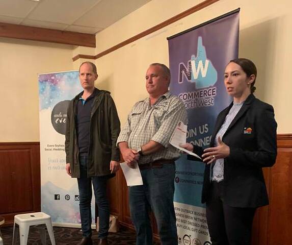 WASTE LEVY: Acting  Manager of Corporate Finance James Gauvin, Councillor Paul Stretton and CEO Sharon Ibardolaza briefed business owners and attendees at the Commerce North West meeting on Wednesday night.