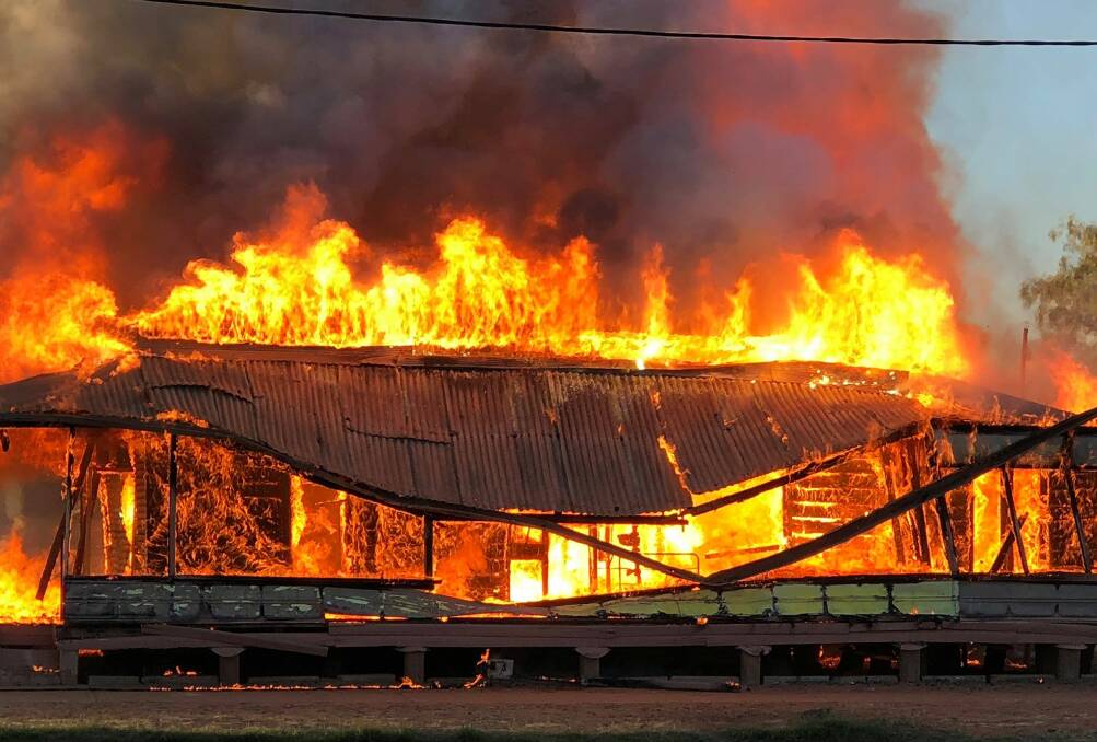 The historical building was engulfed with flames. Photo: Jan Norton.