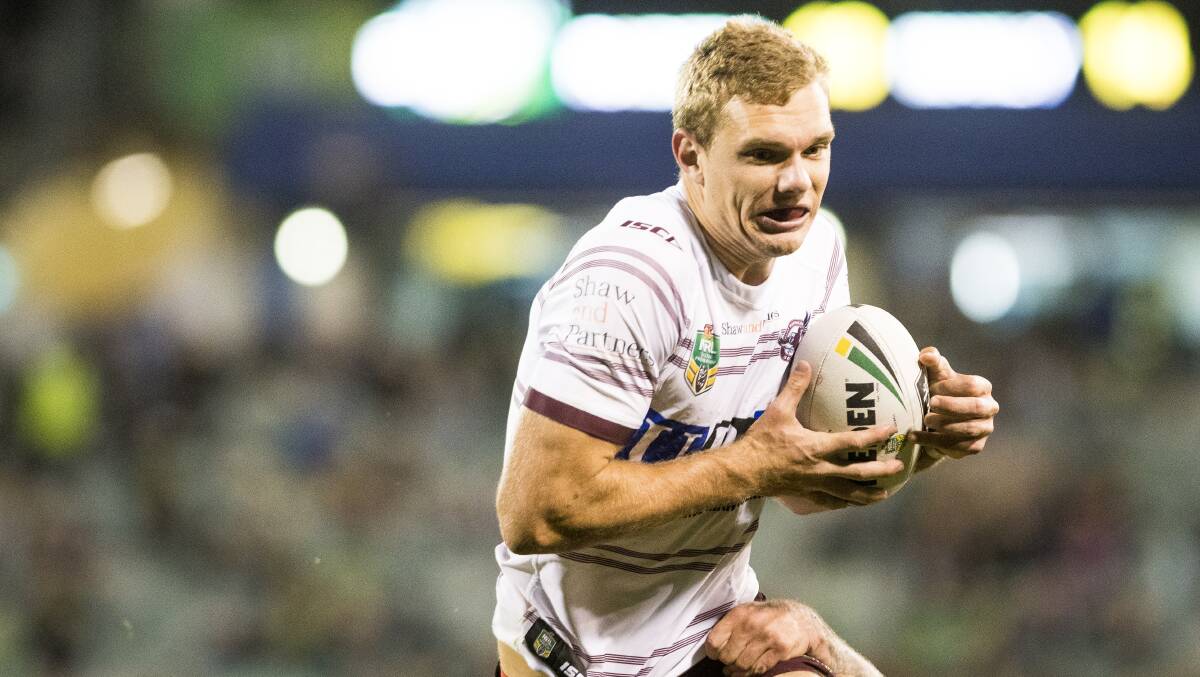 Tom Trbojevic produced a season for the ages in 2021 en route to winning the Dally M medal. If he can stay fit again this year, Manly can give the comp a real shake. Picture: Dion Georgopoulos