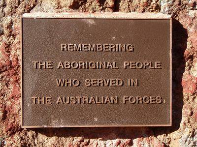 RECOGNIATION: The plaque commemorating Aboriginal soliders who served in the World War I.  