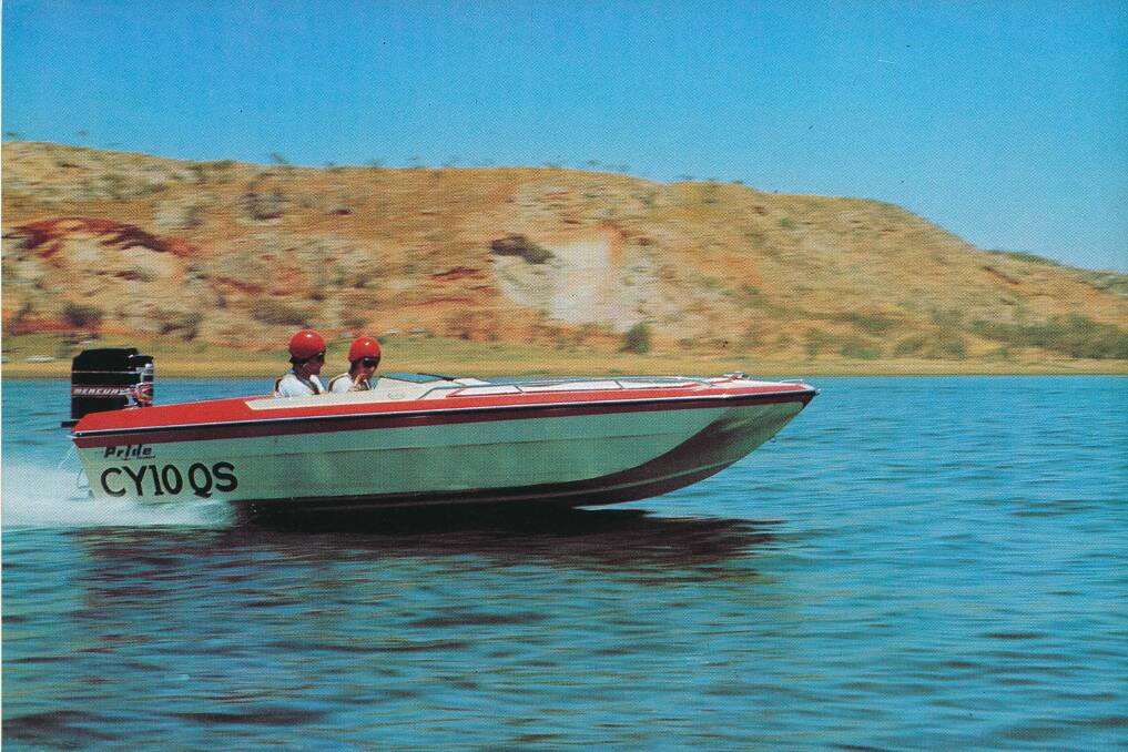 SPEED BOAT: Fastest boat on Lake Moondarra in 1969 was this tri-hulled Pride, driven by Rod Suthers. 
