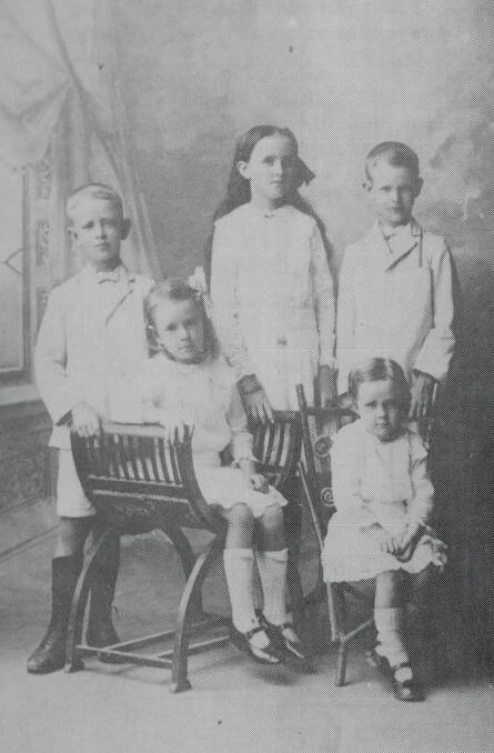 PIONEER CHILDREN: Emily Conroy's first grandchildren, Victor and Robert Watson with Ivy, Ida and Sally Watson.  Picture: Supplied. 