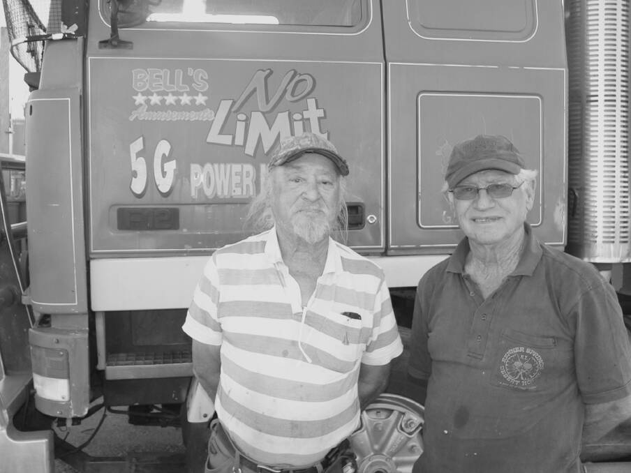 EVERY YEAR: Arnold and Elwyn Bell travelled to Mount Isa for the show with their fathers Roy Bell Boxing Tent. 