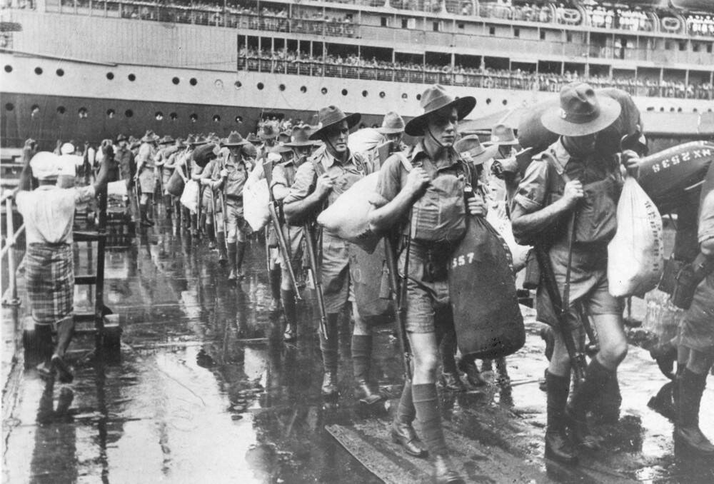 INNOCENCE OF YOUTH: Armed forces arriving in Singapore in late 1941. Picture: Supplied.