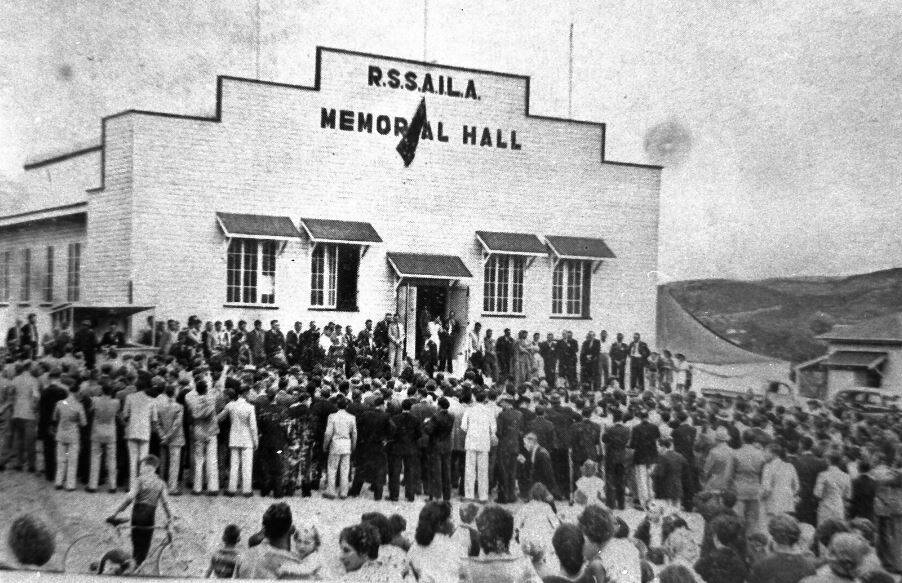 WE WILL REMEMBER: Original RSSAILA Hall in the early 1930s Mount Isa. 