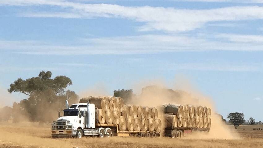 Two road trains of hay and one road train of stock pellets will make the journey to Boulia to ease strain on farmers. Photo supplied.
