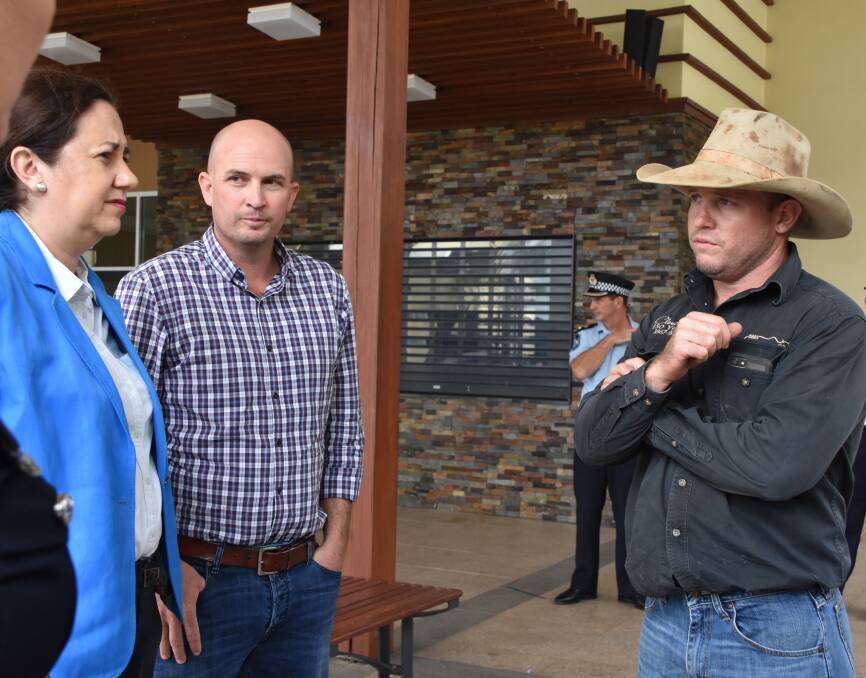 TOUR: Queensland Premier Annastacia Palaszczuk and Cloncurry Shire Council mayor Greg Campbell listened to the heartbreaking stories from Cloncurry graziers. Photo: Samantha Walton.