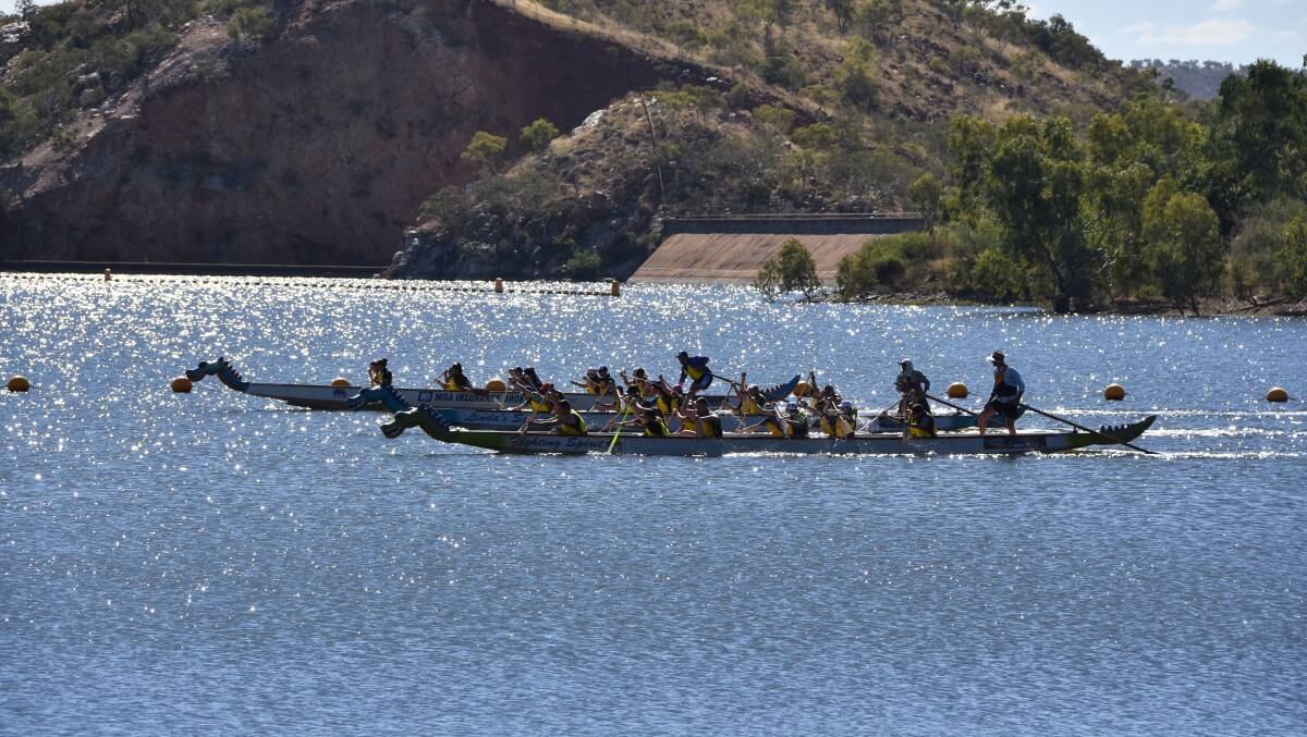 Competitors race each other across Lake Moondarra on Sunday. Photo by Samantha Walton.