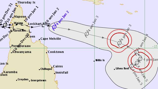 Cyclone Penny reached category 2 on Thursday