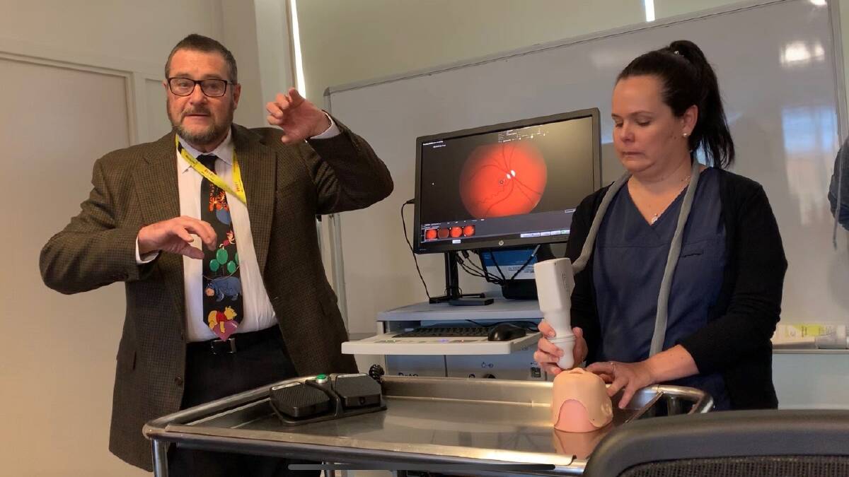 Mount Isa Clinical Director of Paediatrics Roelof Lourens explains how the retinal imaging camera system works.