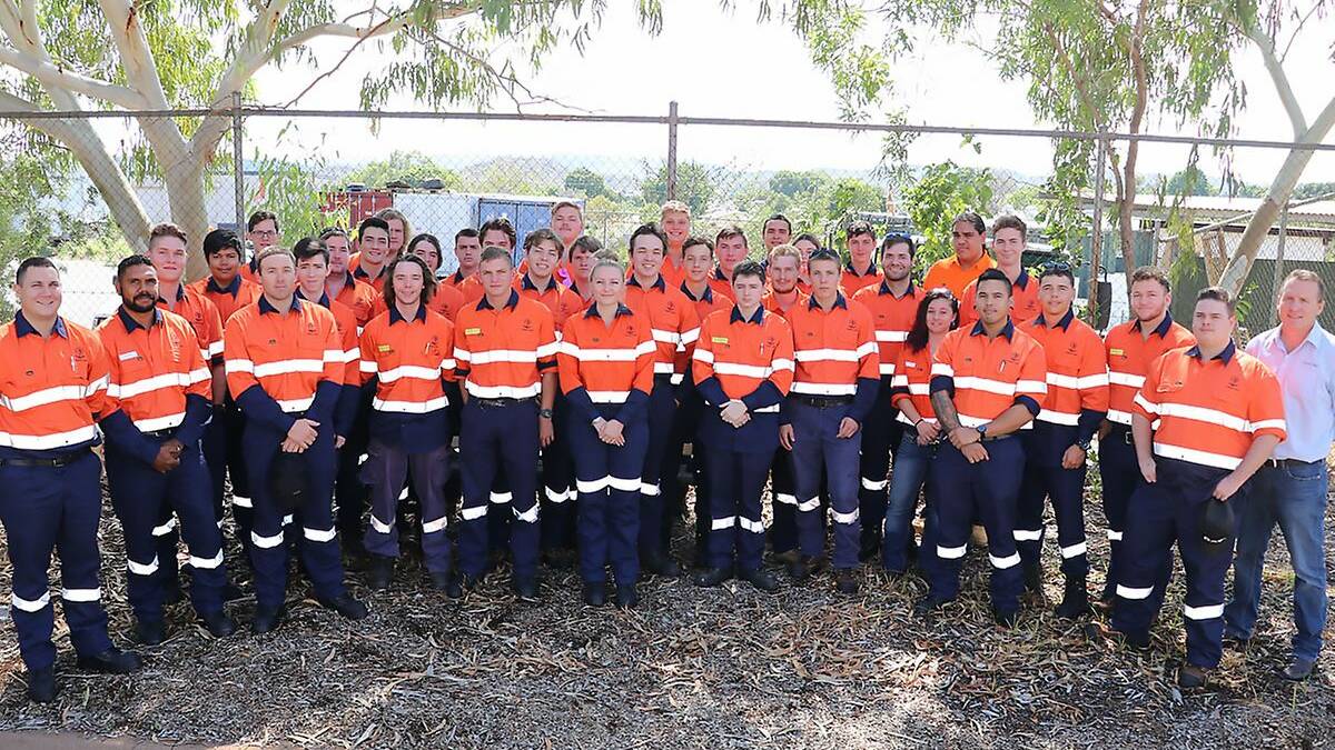 FRESH FACES: Apprentices with Queensland Metals Chief Operating Officer, Matt ONeill. Photo: Resourceful.