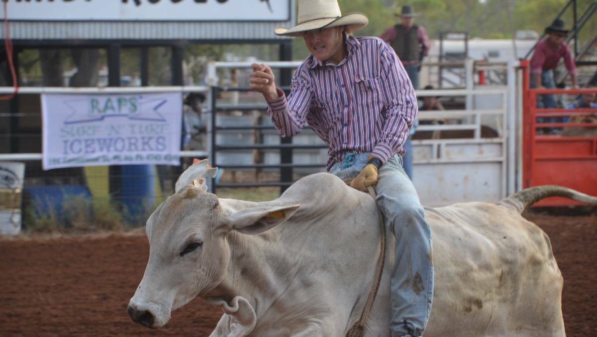 YEEHAW: Trent Bourlet competing at last year's Quamby Rodeo. Photo: Derek Barry. 