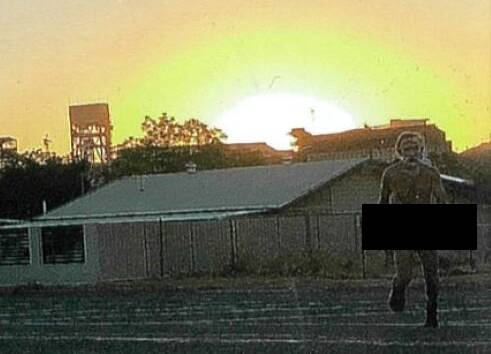 Michael O'Brien bared all on Halloween, running the streets of Mount Isa. Photo supplied.