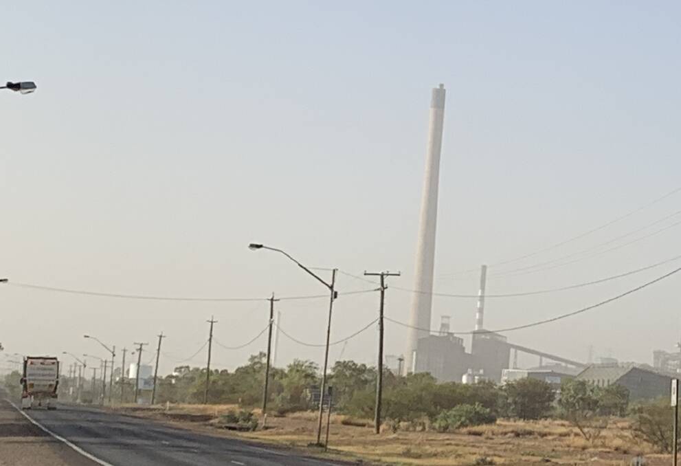 The view of Mount Isa's stacks from Soldiers Hill this morning.