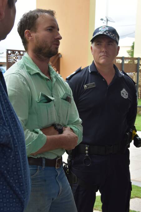 Robert Chaplain, from Wynberg Station, consults with the Queensland Premier Annastacia Palaszczuk. Photo: Samantha Walton.